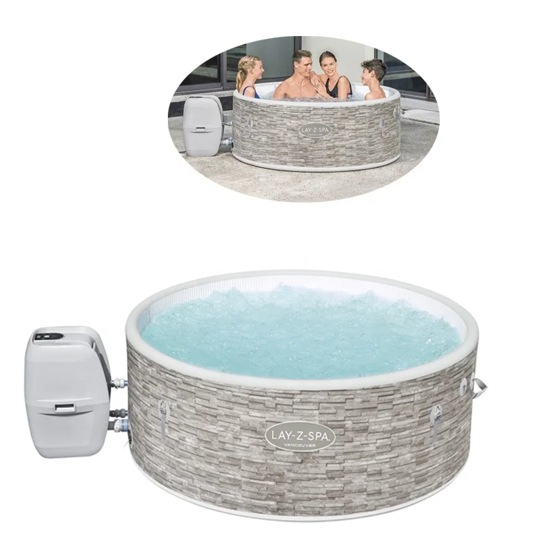 

Best 60027 LAY-Z-SPA Spa Bathtub Round Shape Inflatable Outdoor Spa Foldable For 3-5 People