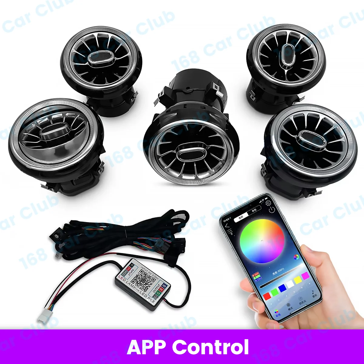 NONE LED Vent 256 Farben APP Controls Für Mercedes Benz W205 W213 X253 W177 W118 W117 W176 X156 W222 RGB Turbo Air Outlet Düse Lampe 5