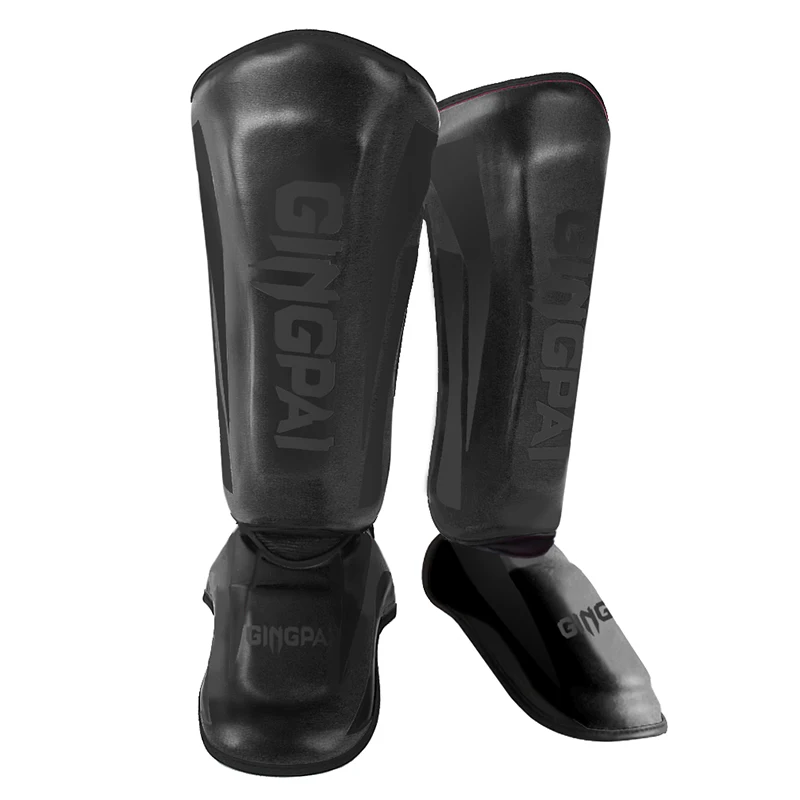 GINGPAI Professional Boxing Thicken Shinguards Greaves Instep Foot Muay Thai Gloves Fighting Men MMA Shin Guard Protection