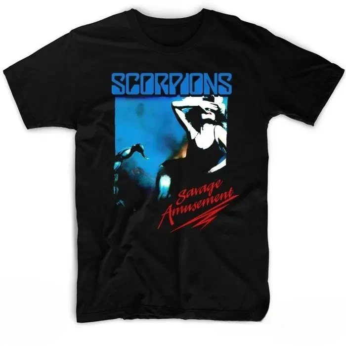 New Arrival fashion heavyweight Hot Sale vintage Summer streetwea  vintage funny Cartoon Band Scorpions  Amusement T Shirt