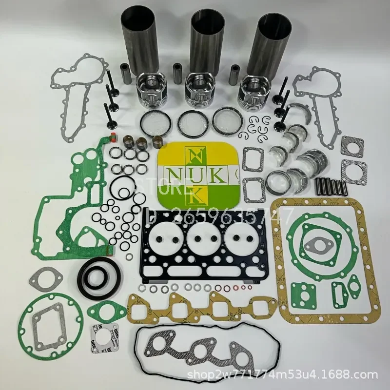 Engine Overhaul Kit for Excavator D1703 Four Matching Cylinder Gasket Pistons and Components Repair Set
