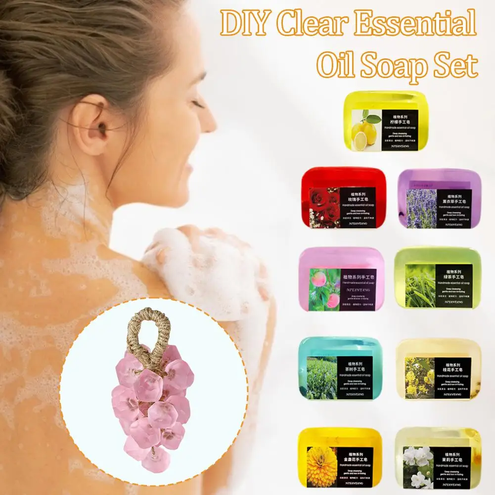 

DIY Grape Handmade Facial Soap Transparent Essential Oil Soap Deep Cleaning Exfoliation Gentle Moisturizing Body Soap Skin Care