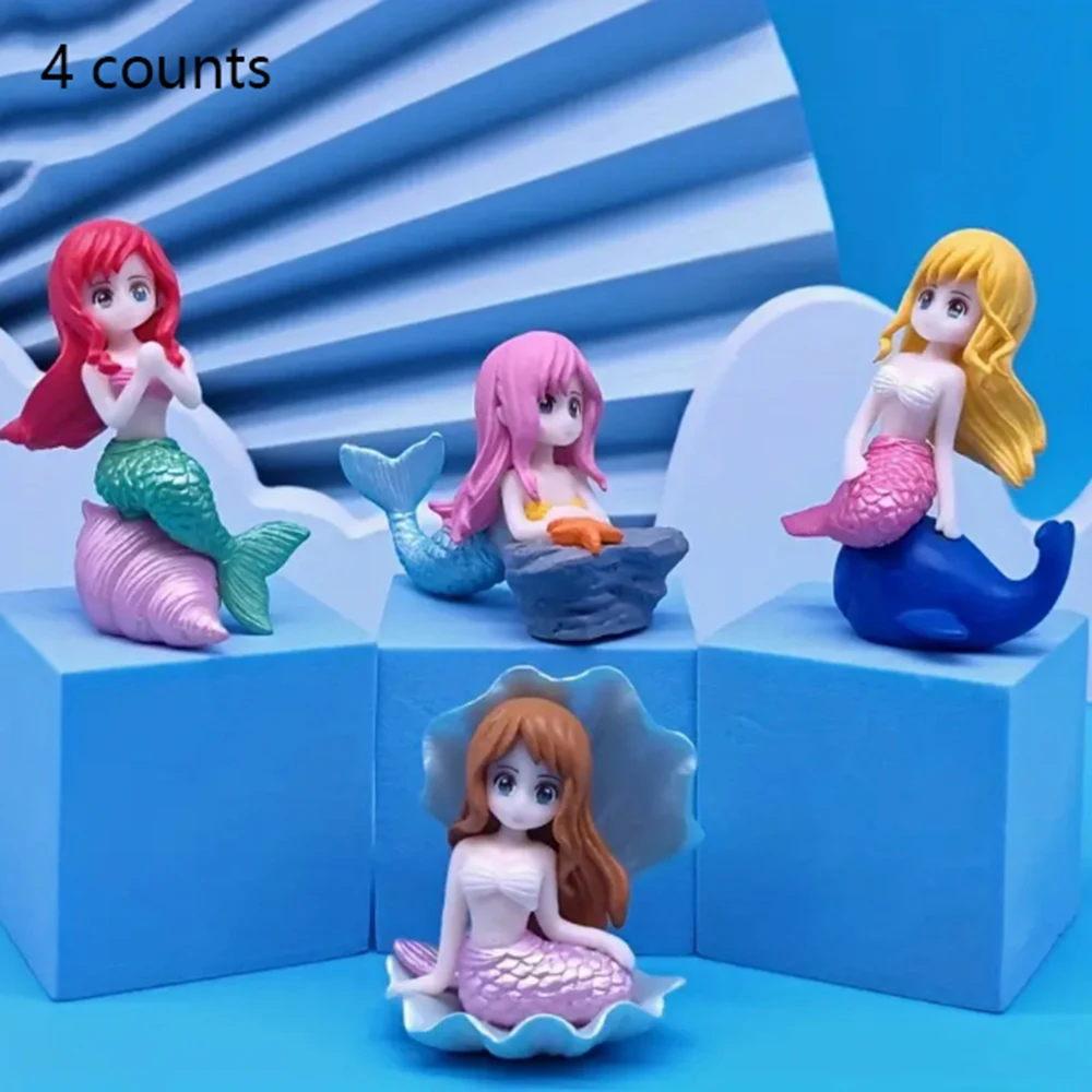 

4 Pieces Miniature Mermaid Statue, Aquarium Creative Decoration, Miniature Moss Landscape Decoration, Handmade Ornament