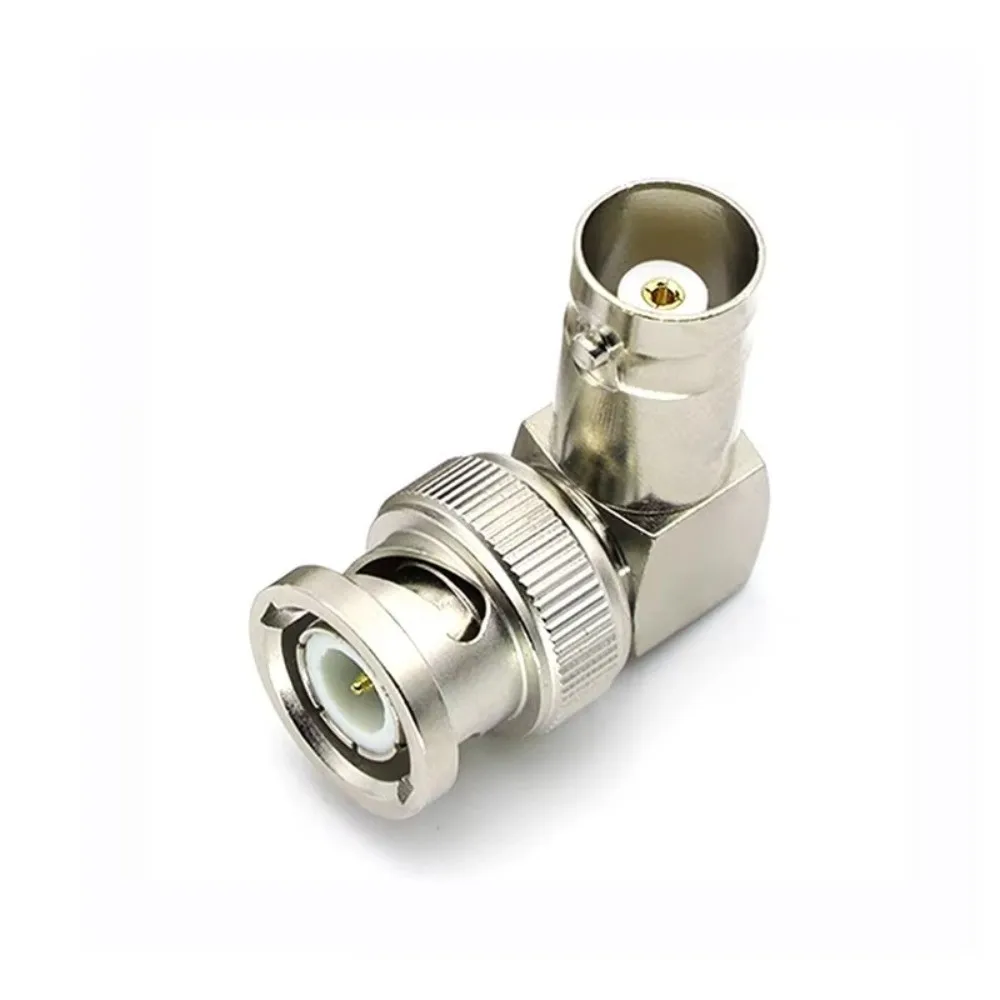 

90 Degree Angle BNC Male Female Connector L-Shaped Nickel Plated BNC Video Adapter Brass Material Female Jack