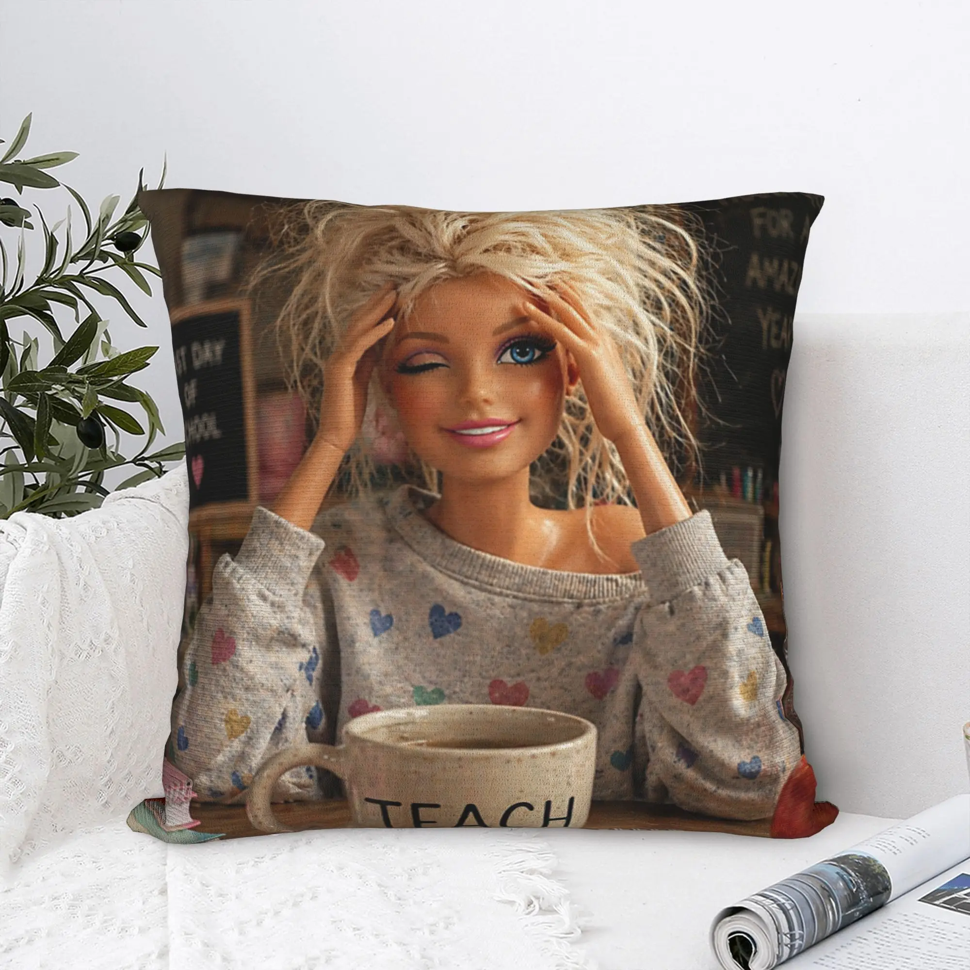 Pillow Case Made It to May Teacher Girls Meme Last Day of School Design  Pillow Cover For Sofa Couch Bed Living Room Pillowcases