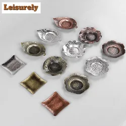 Handmade Copper Alloy Coaster Japanese Tin Cup Holder Cup Mats Thermal Insulation Placemats Kung Fu Tea Ceremony Accessories