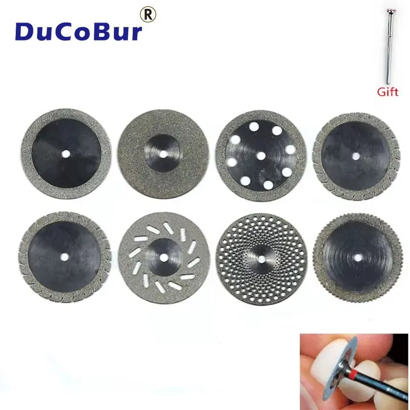 5pcs/set of Dentistry Thinner 0.2*0.19mm Double-sided Sanddiamond Disc Diameter 19mm Double Coated with One Connecting Shank