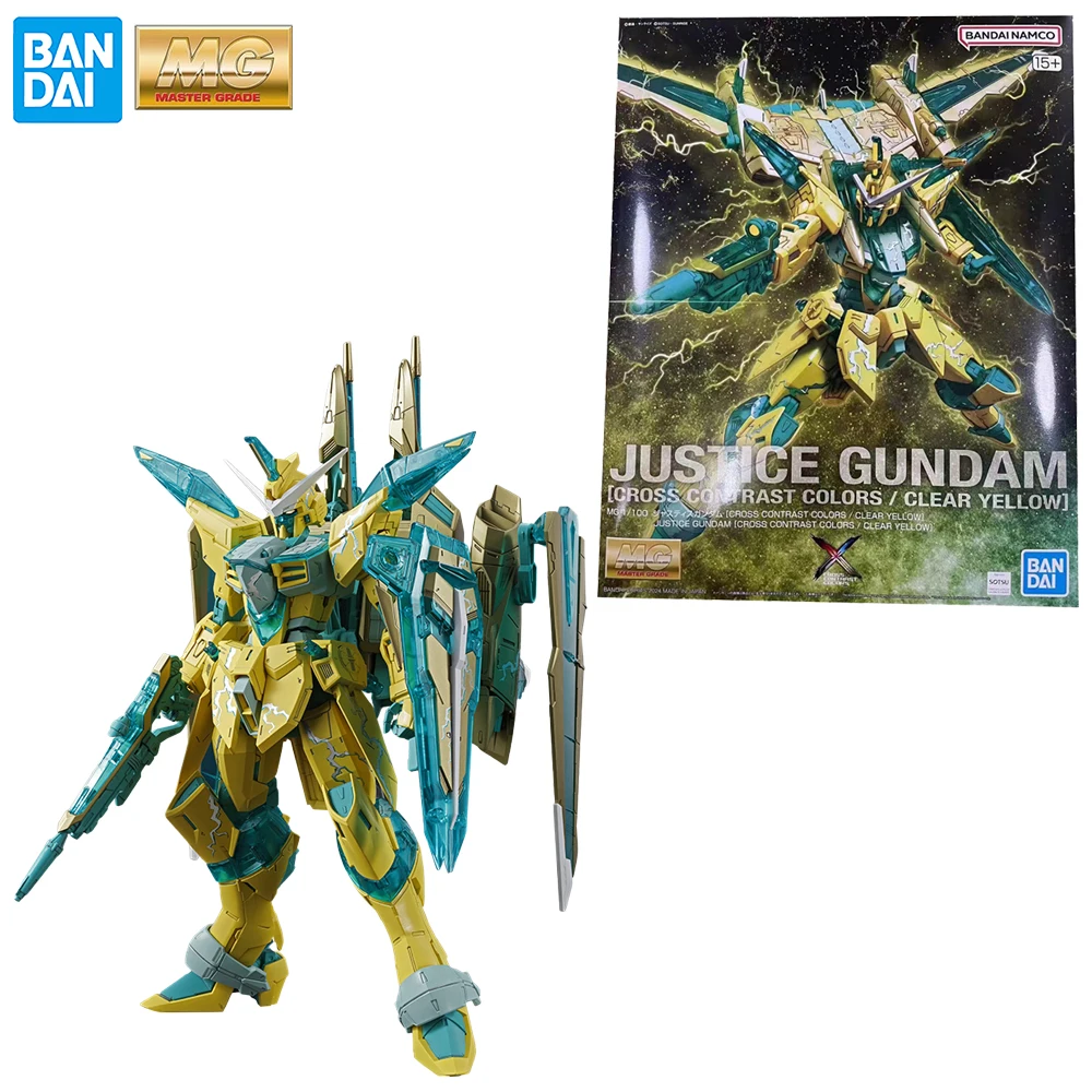 IN STOCK Bandai Gundam MG Exclusive ZGMF-X09A Justice Gundam (Cross Contrast Colors) 1/100 Assembling Action Figure Mdoel Toys