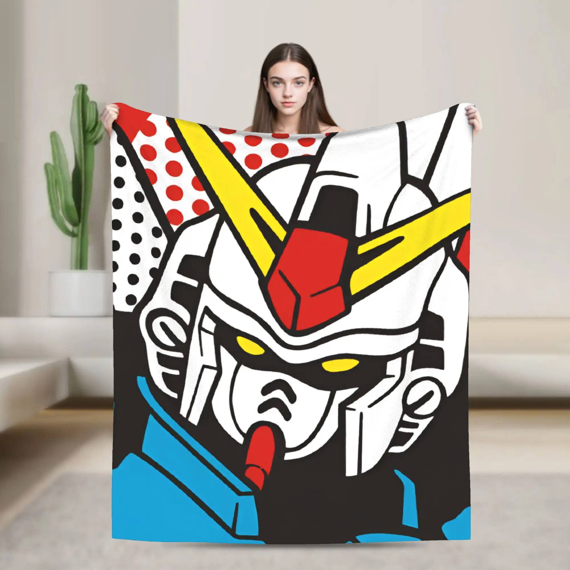Gundams RX-78-2 Anime  Blanket Cover  Fleece Throw Blankets Summer Air Conditioning Portable Lightweight Bedspreads,