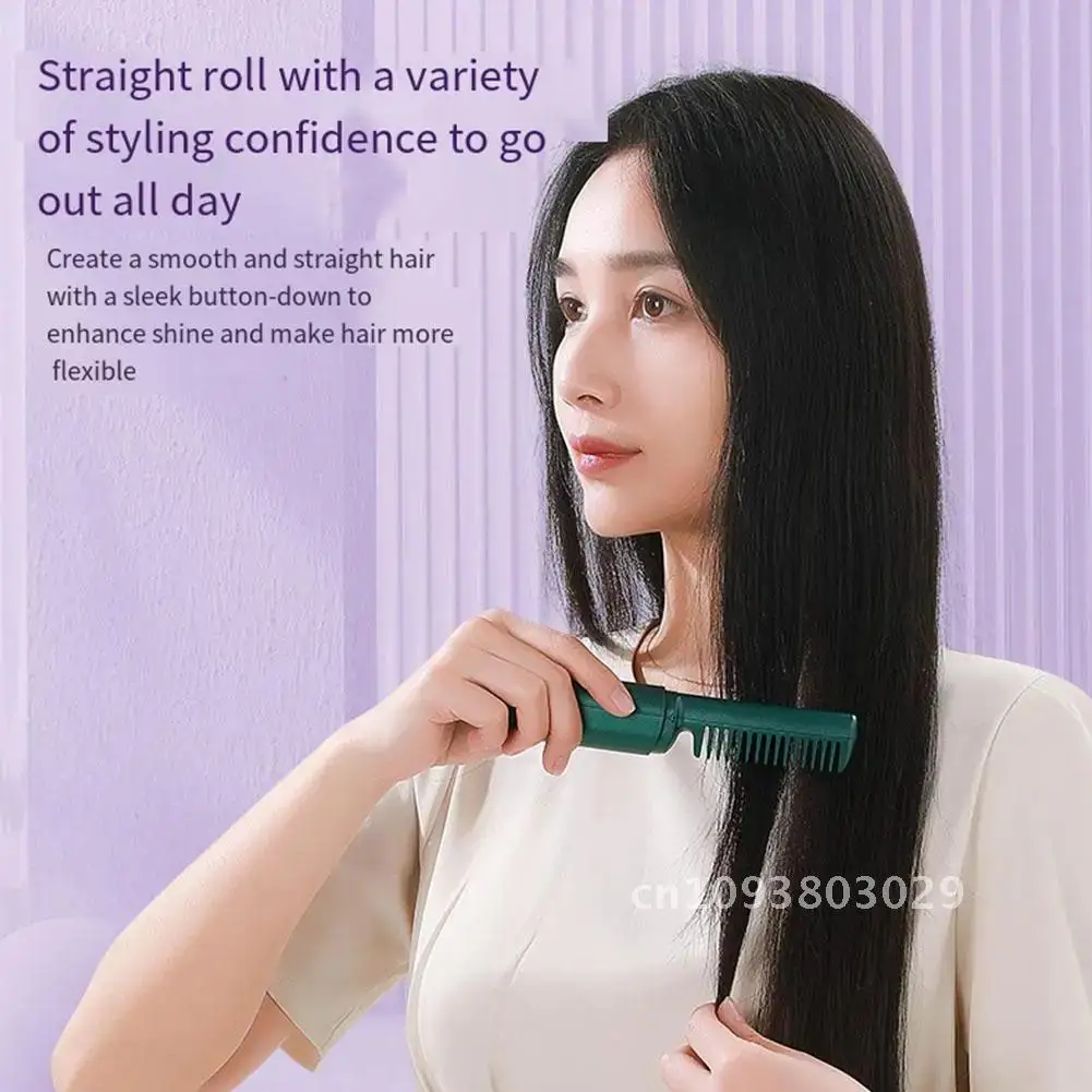 Negative Wireless Professional Hair Straightener Curler Comb Fast Curling Tools Heating Styling Straightening Brush 4000mah Ion