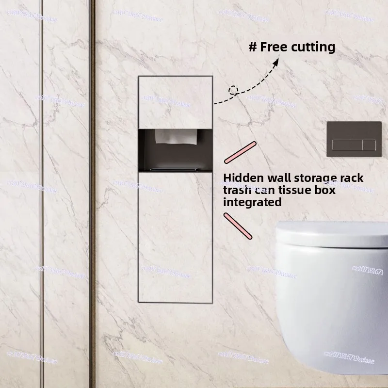 الفولاذ المقاوم للصدأ المخفية سلة المهملات الأنسجة مربع المتخصصة المرحاض المرحاض جزءا لا يتجزأ من خزانة معدنية