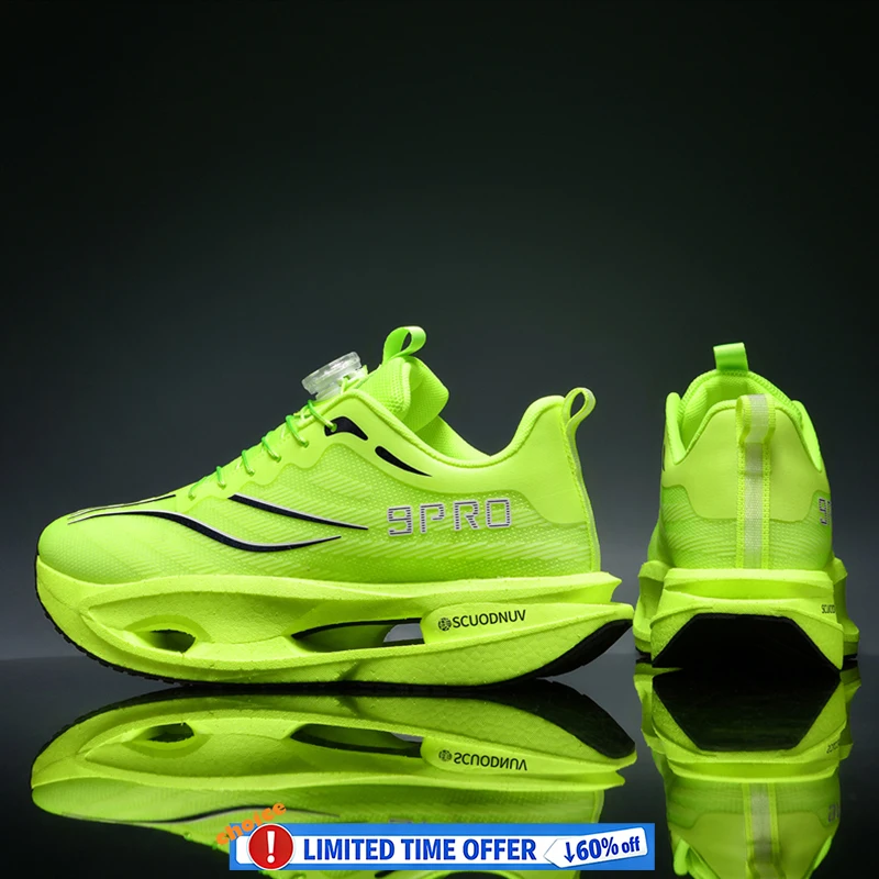 

Carbon Plate Running Shoes Men And Women Stable Support Ultra-Light Popcorn Sole Lightweight Marathon RacingTraining Sneakers