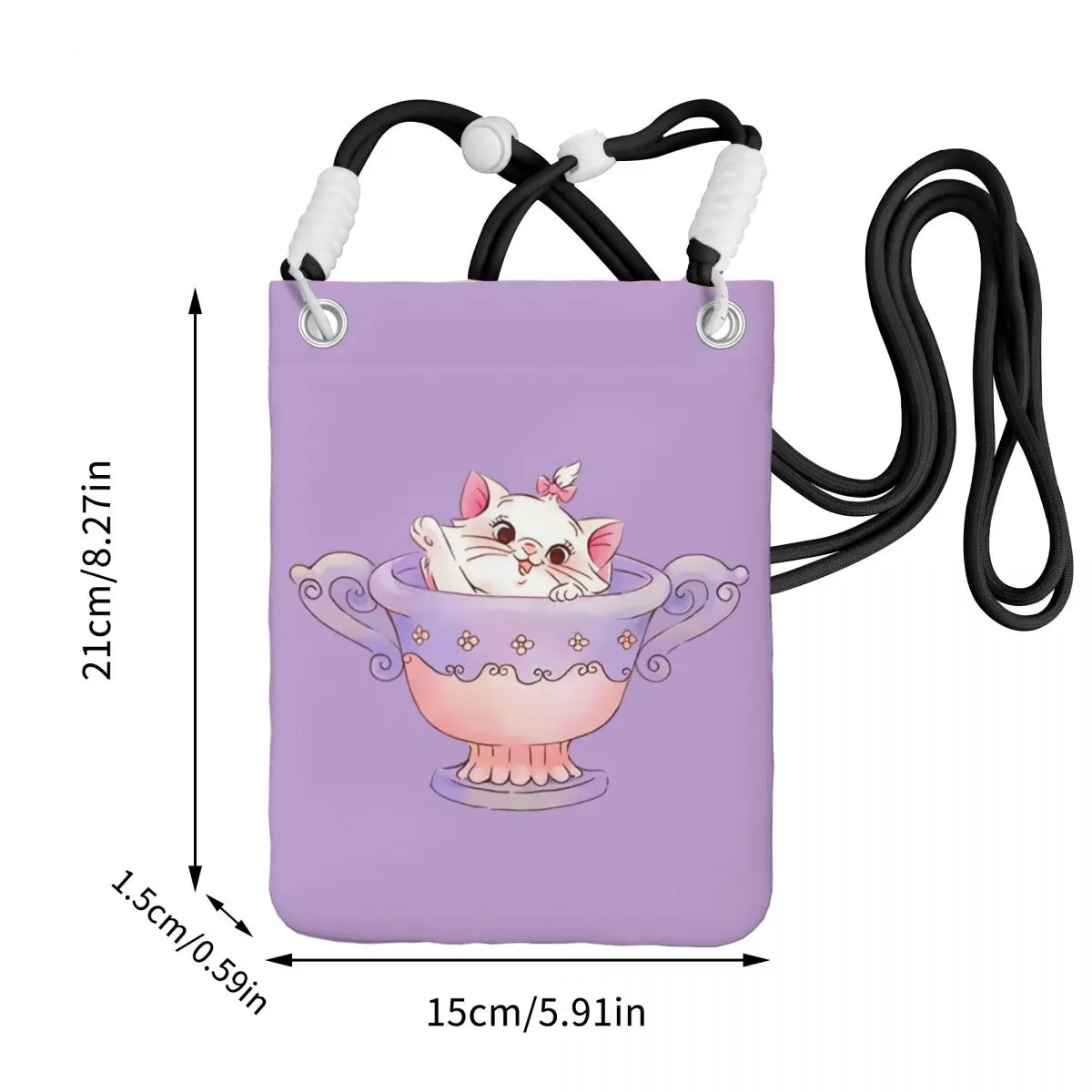 스트랩 애니메이션 크로스 바디 백 남성 여성 여행 휴대 전화 가방과 사용자 정의 마리 고양이 스마트 폰 지갑