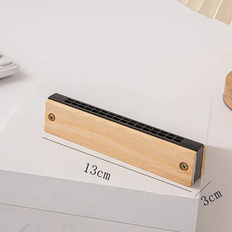 DIY White Embryo Wooden 16 Holes Little Harmonica Musical Instrument Kids Early Educational Enlightenment Toys