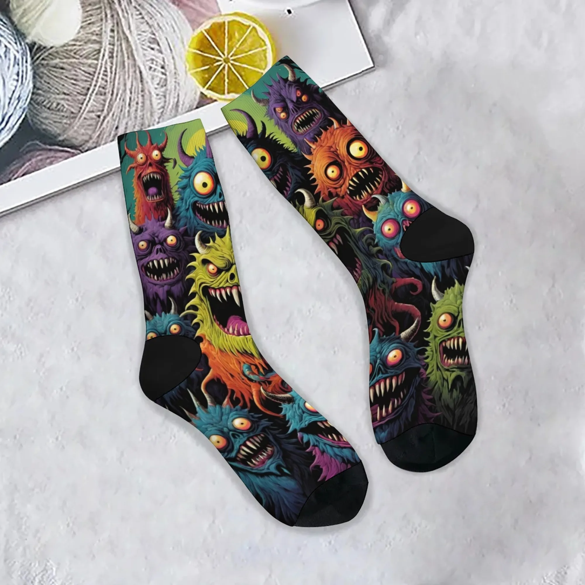 الكرتون سعيد الوحش الرجال الجوارب الجدة مضحك جوارب ضغط Harajuku نمط الشارع شخصية الاتجاه مجنون الهيب هوب الجوارب