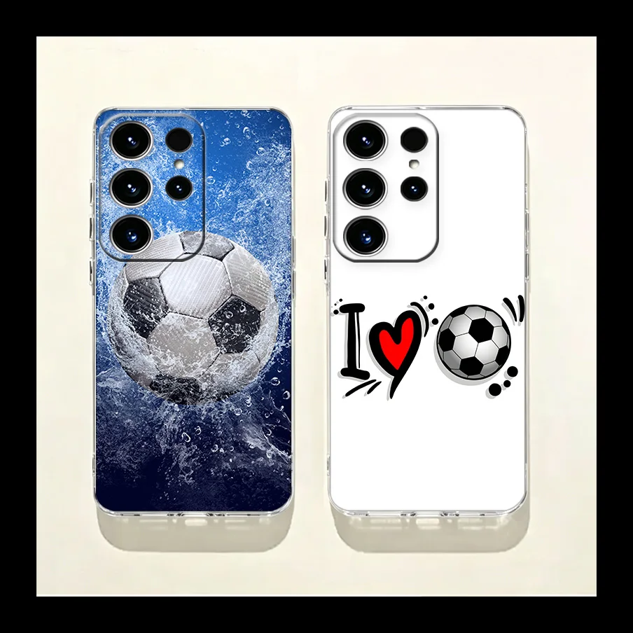 Retro Football Game Ball Phone Case for Samsung Galaxy S26 Edge S25 S24 FE S23 Plus S22 Ultra S20FE Cover Camera Protection