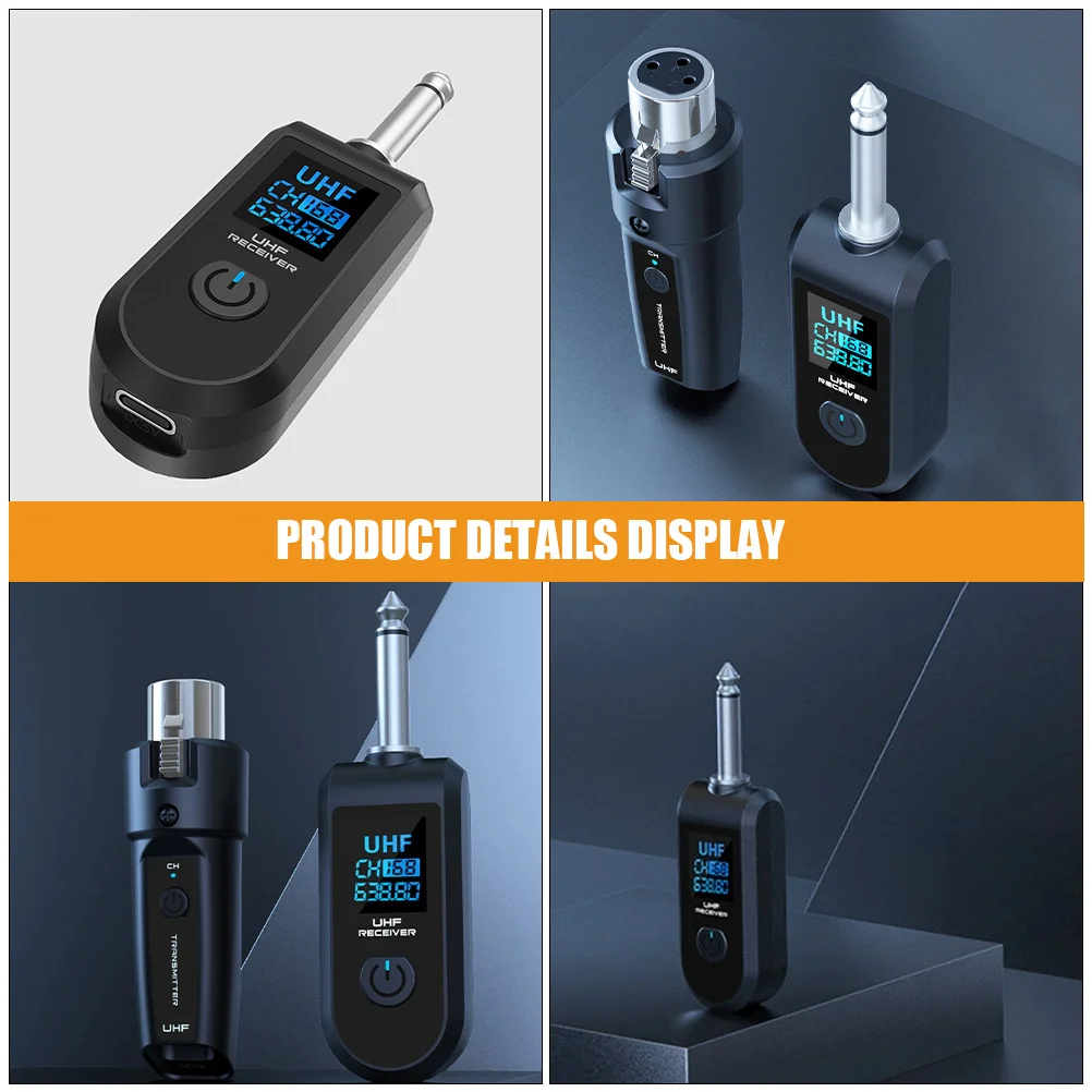 Receptor y transmisor de guitarra inalámbrico, transmisión de Audio recargable de alta fidelidad, baja latencia, portátil para actuaciones de músicos