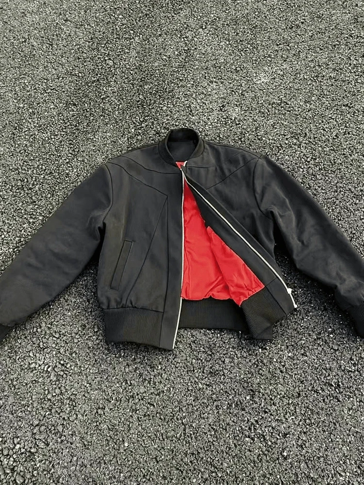 

Мужская осенняя модная элитная красная внутренняя жесткая бейсбольная куртка Bla с воротником-стойкой и воротником-стойкой Bla American