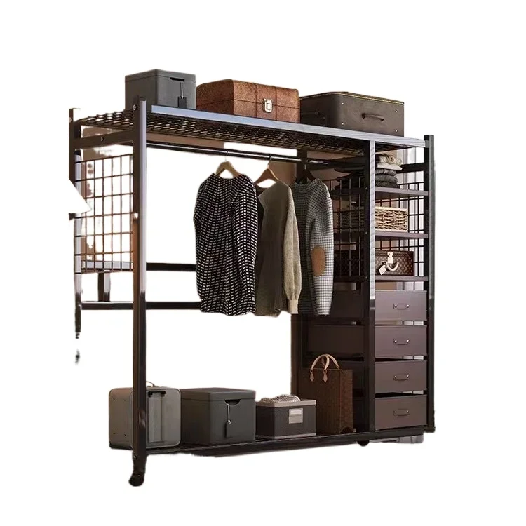 

Wardrobe, household, bedroom, combination, metal, wardrobe, simple, assembled
