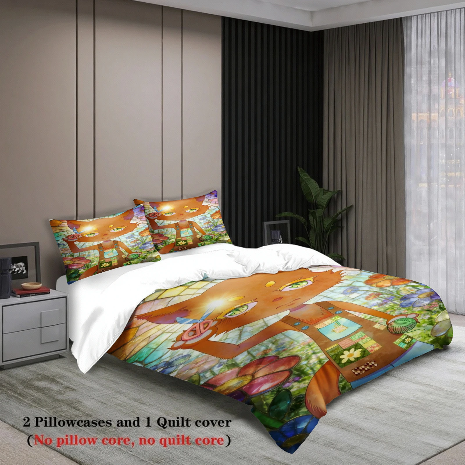 Lovely Bedding Set Softville Cozy Town Cute Fern the Quilt Fox With Duvet Cover & Pillowcase For Children's Bedroom Decor