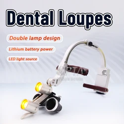 5W Light Shadowless Lamp For Magnification Binocular Loupes Dentist Surgical Headlight Silver 2.5X 3.5X Dental LED Head Light La