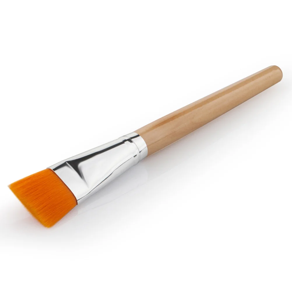 2 個のフェイシャルマスクブラシプロフェッショナル木製ハンドル顔、目、唇、鼻の塗布用簡単洗浄耐久性のある再利用可能