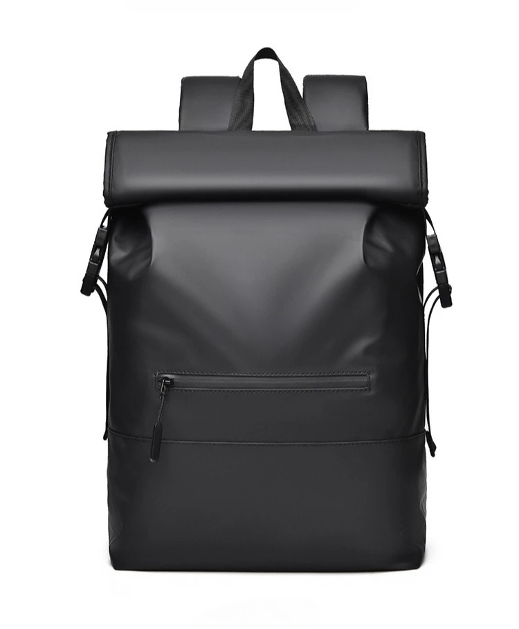 New Men's Large-capacity Travel Backpack with A Fashionable Folding and Rollable Mouth for Outdoor Leisure and Water Repellent