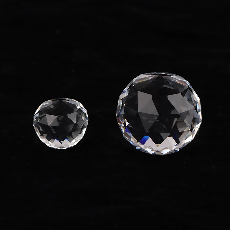 15mm 25mm Clear Crystal Hanging Ball Glass Prism Sun Cather Faceted Balls For Chandeliers Part Home Wedding Decoration