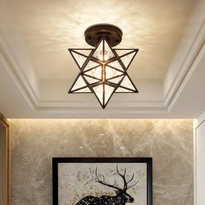 Lamps for Living Room Decor Five-pointed Star Ceiling Modern Balcony Corridor Porch Fashion Network Red Star  Ceiling Light