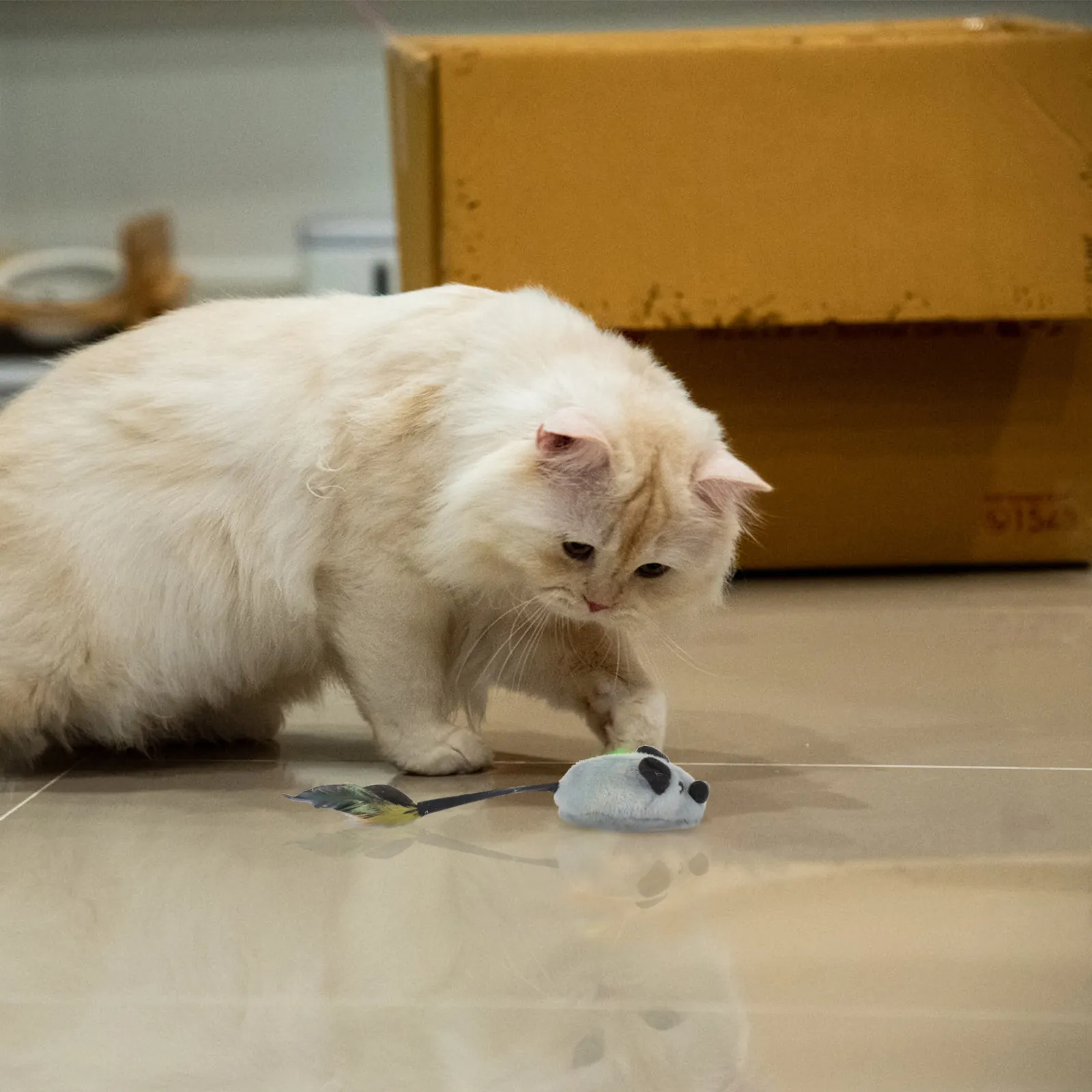 

Interactive Cat Mouse Automatic Moving Mouse Catching Plaything Realistic Design Chew Scratching Indoor Kitten Entertainment