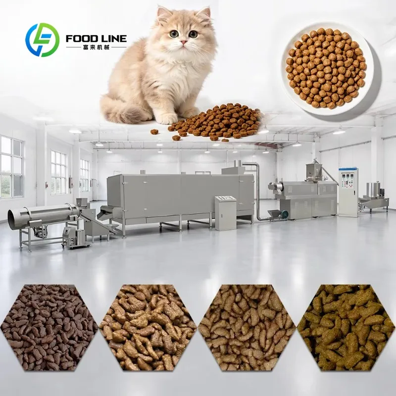Dry Dog Food Kibble Making Machine Twin Screw Extruder Pet Food Processing Production Line Manufacturing Plant