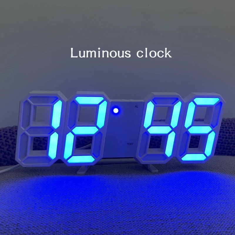테이블 3D LED 디지털 알람 시계 벽시계, 시간 날짜 온도, 가정 주방 사무실 시계 장식, 정원 시계 