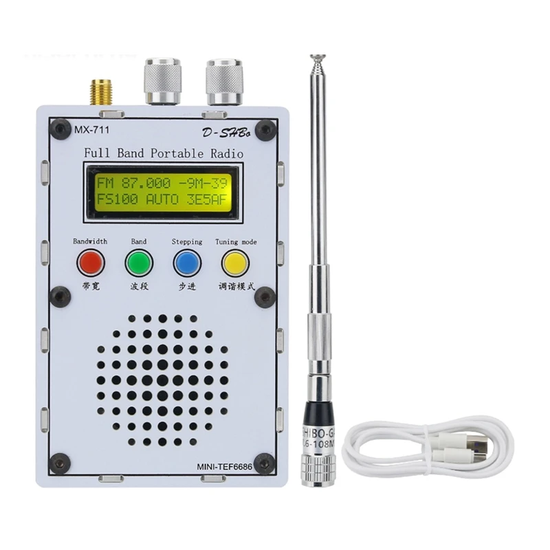 DESHIBO MX711 Versión básica Mini radio portátil de banda completa con chip receptor TEF6686 de alta sensibilidad