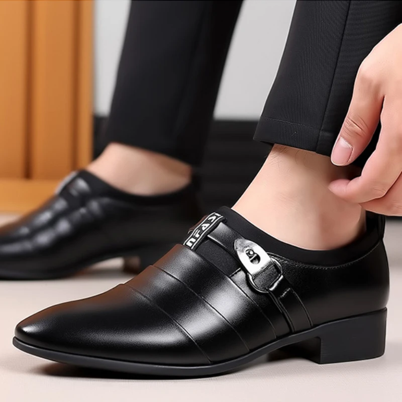 Men Dress Shoes Slip on Formal Suit Wedding Shoes for Men New Work Shoes Slip on Loafers Elegant Man Dress Shoes Oxford Shoes