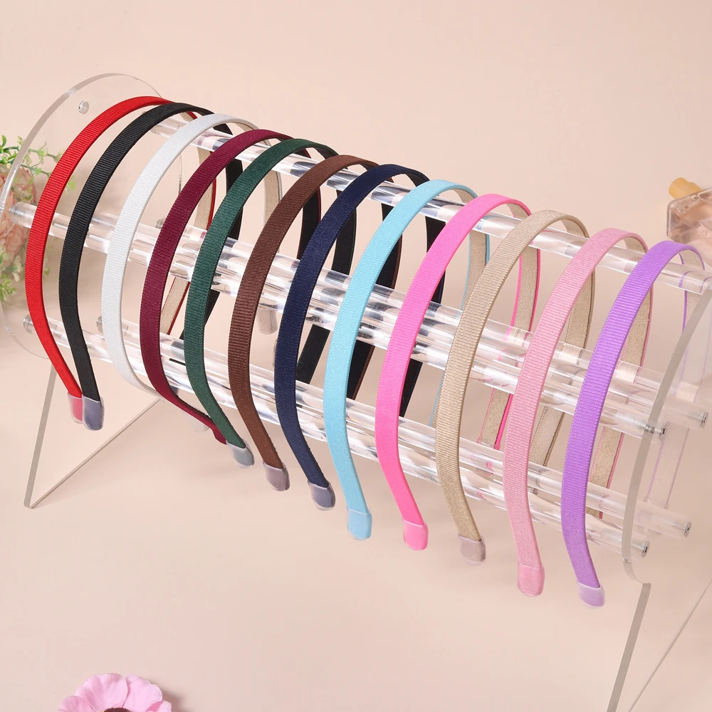 

12pcs New Solid Color Threaded Headband Girls Simple Texture Versatile Hairband Face Washing Headband DIY Accessories 1cm