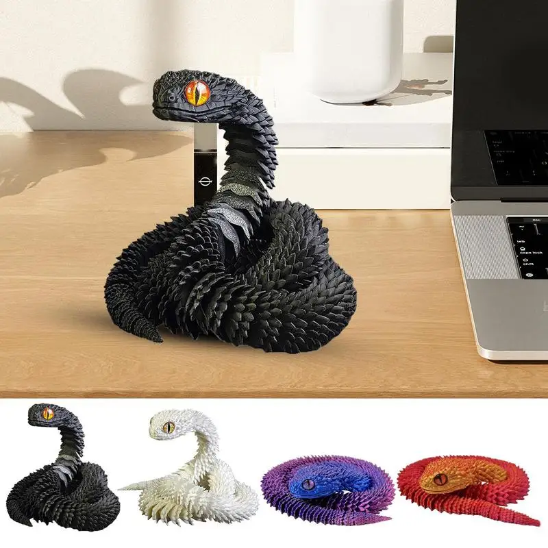 Snake Fidget Toy 18 Inch Articulated 3D Animal Toy 3D Printed Stuff Flexible Executive Desk Toys Snake Figurine For Children's