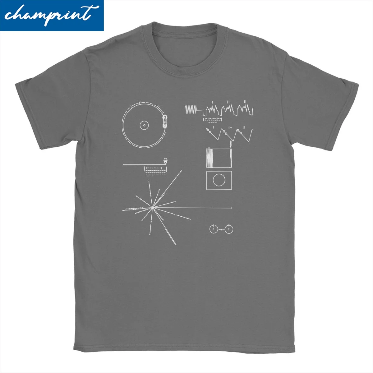 The Voyager Golden Record T Shirt for Men 100% Cotton Vintage T-Shirts Quantum Mechanics Clothes Physics Science Geek Nerd Tees