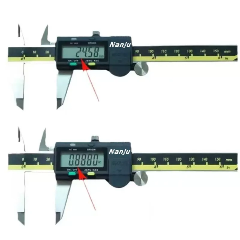 NanJu الفرجار 0-150 مللي متر 500-196-30 LCD الرقمية الورنية الفرجار 6in قياس الإلكترونية الفولاذ المقاوم للصدأ