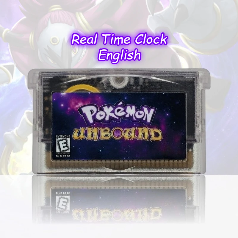 GBA 1M Flash RTC Game Cartridge Video Game Console Card Pokemon Unbound V2.1.1 with Box No Manual Rom Hack for Fan Gift