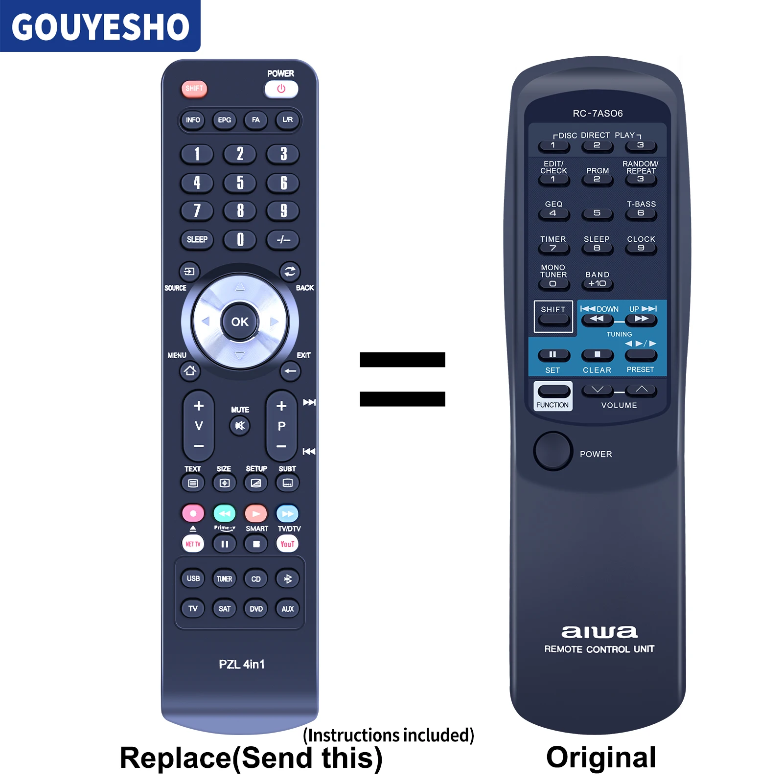 New Remote Control For Aiwa RC-7AS06 RC-7ASO6 CX-NA30 CX-NA303 CX-NA505 CX-NA508