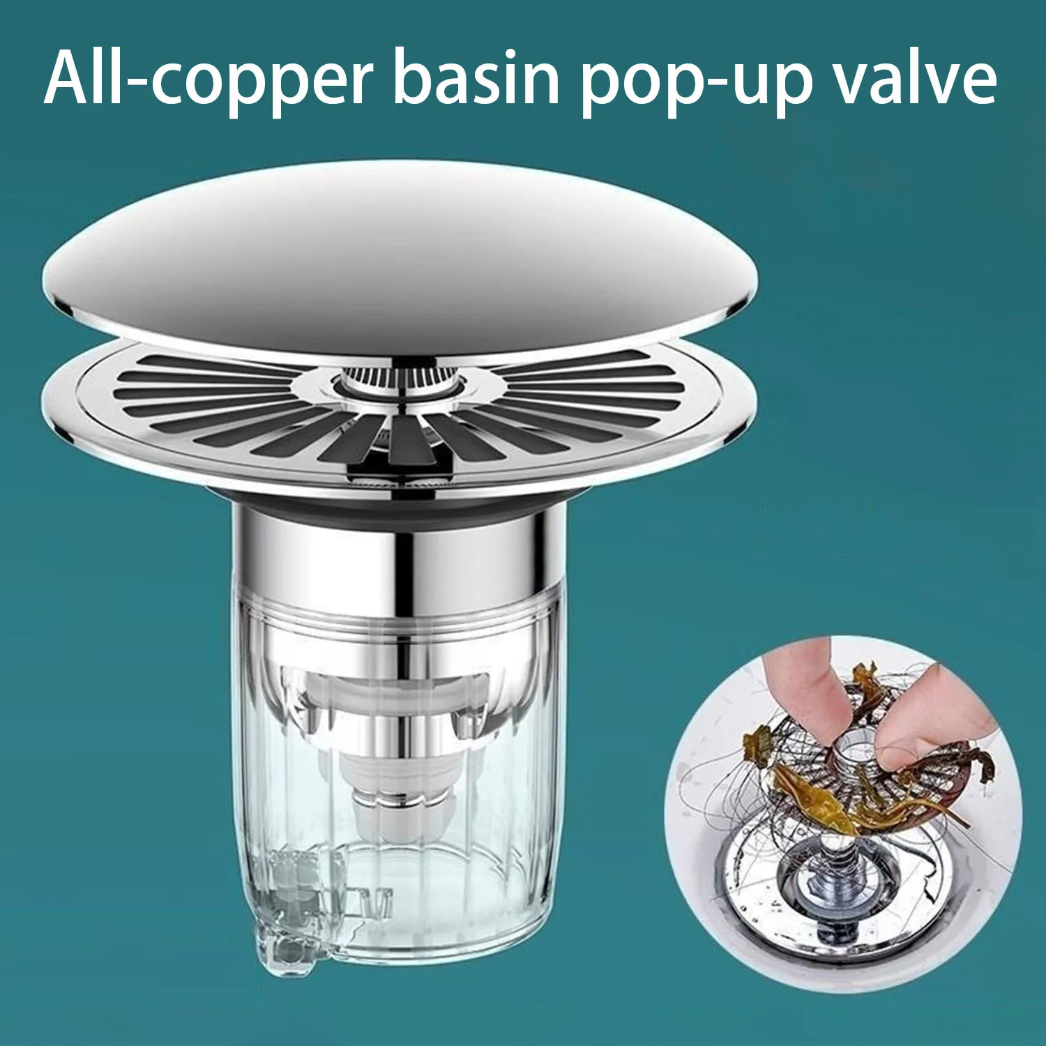 

Bathroom Sink Drain Strainer, Stainless Steel Drain Plug Filter Bathroom Sink Stopper with Removable