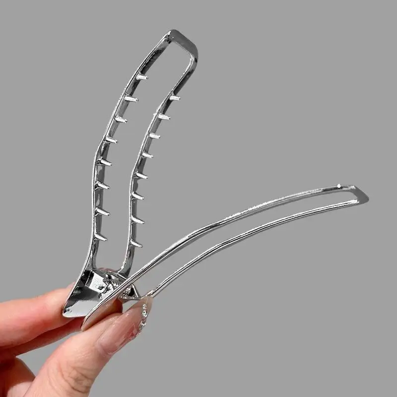 Hohle rechteckige Haarklammern aus Metall, rutschfeste Haarspangen, geometrische Haaraccessoires für den Alltag. – Detail 10