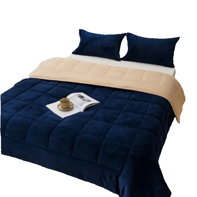 

Лоскутное одеяло, новинка 2025, домашнее покрывало на зиму AB, фланелевое бархатное покрывало из молочного флиса, утепленное пушистое одеяло с мягкой подкладкой