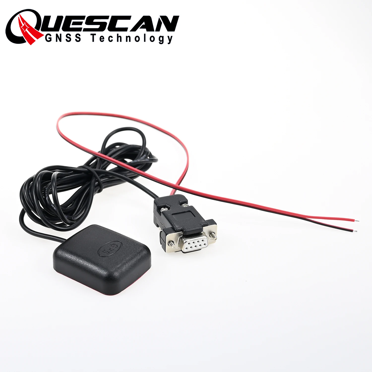 QUESCAN 5V szeregowy RS232 GPS GLONASS odbiornik NMEA 0183 antena ze złączem DB9 i kablem zasilającym, 9600 baudrate