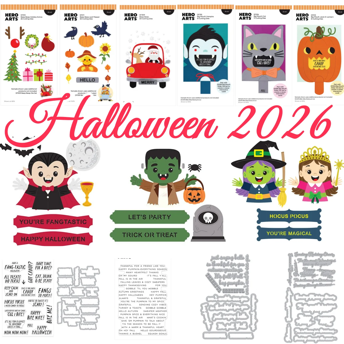 2026 Halloween Cat Vampire Wickedly Metal Cutting Dies Stencil Hot Foil for DIY Making Card Scrapbook Craft Template Decoration