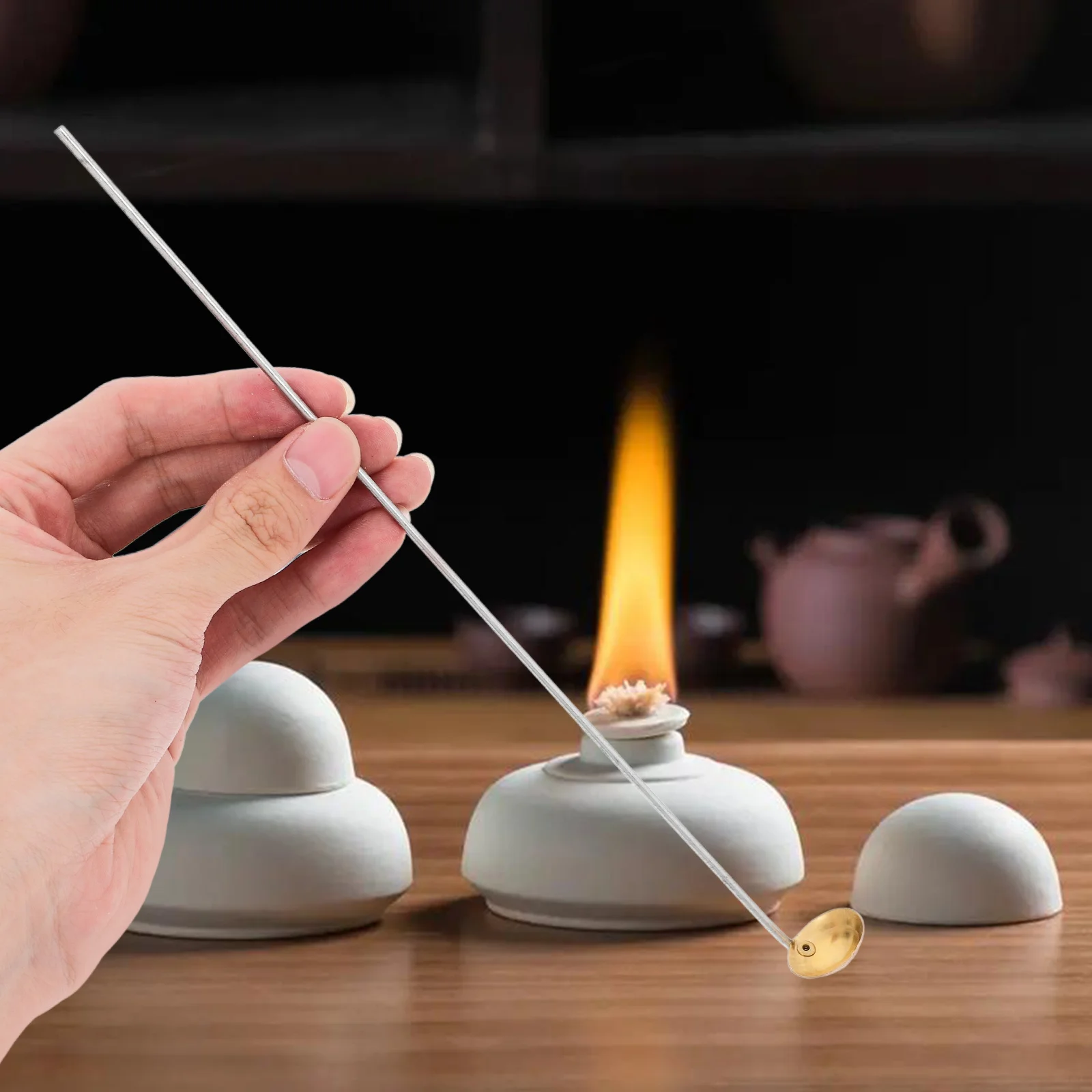 

10Pcs Lab Spatula Copper Burning Spoon Set Long Handle Sampling Micro Spoon for Laboratory Chemistry Lab Spatula for Chemistry