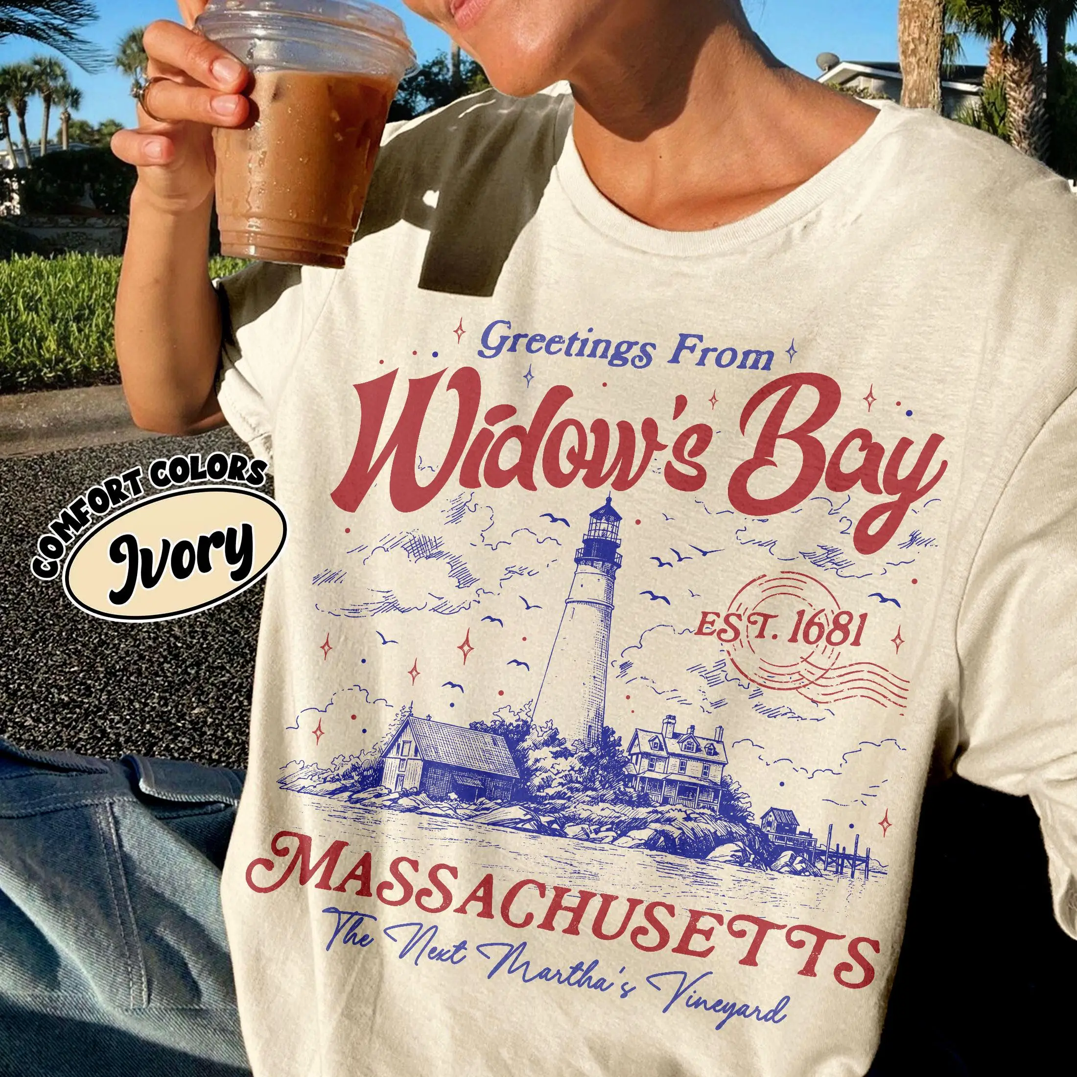 Greetings From Widow’s Bay Shirt, Halloween Horror Fandom Tee, Coastal Mystery TV Fan Gift, New England Gifts T-shirt