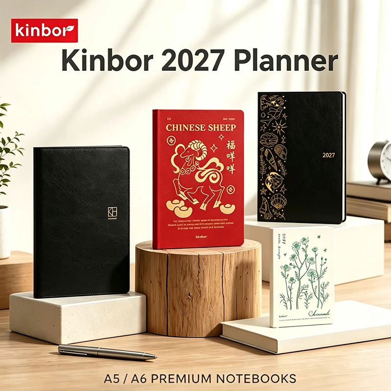 Kinbor 2027 Zodiac Sheep Limited Dated Planner,A5 A6 Thin Journal Notebook,52g Bachuan Paper,Weekly Monthly Yearly Schedule