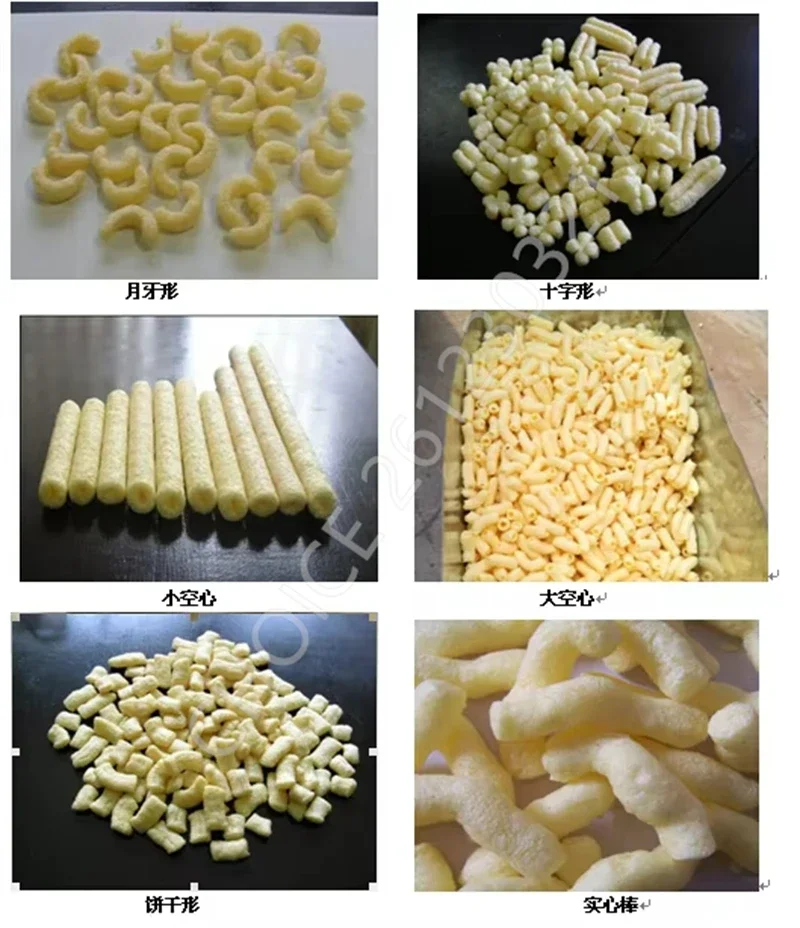 Commerciale 6 stampi mais Snack Food estrusore riso Puff mais Puff estrusore macchina mais Snack estrusione Maker