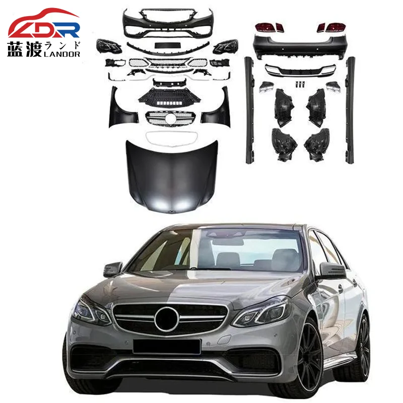 Forbenz E-class 2009-2014 W212 E200 E260 E300 Upgrade to W212 E63 Bodykit Hood Bumper LED Headlight Fender Side Skirt